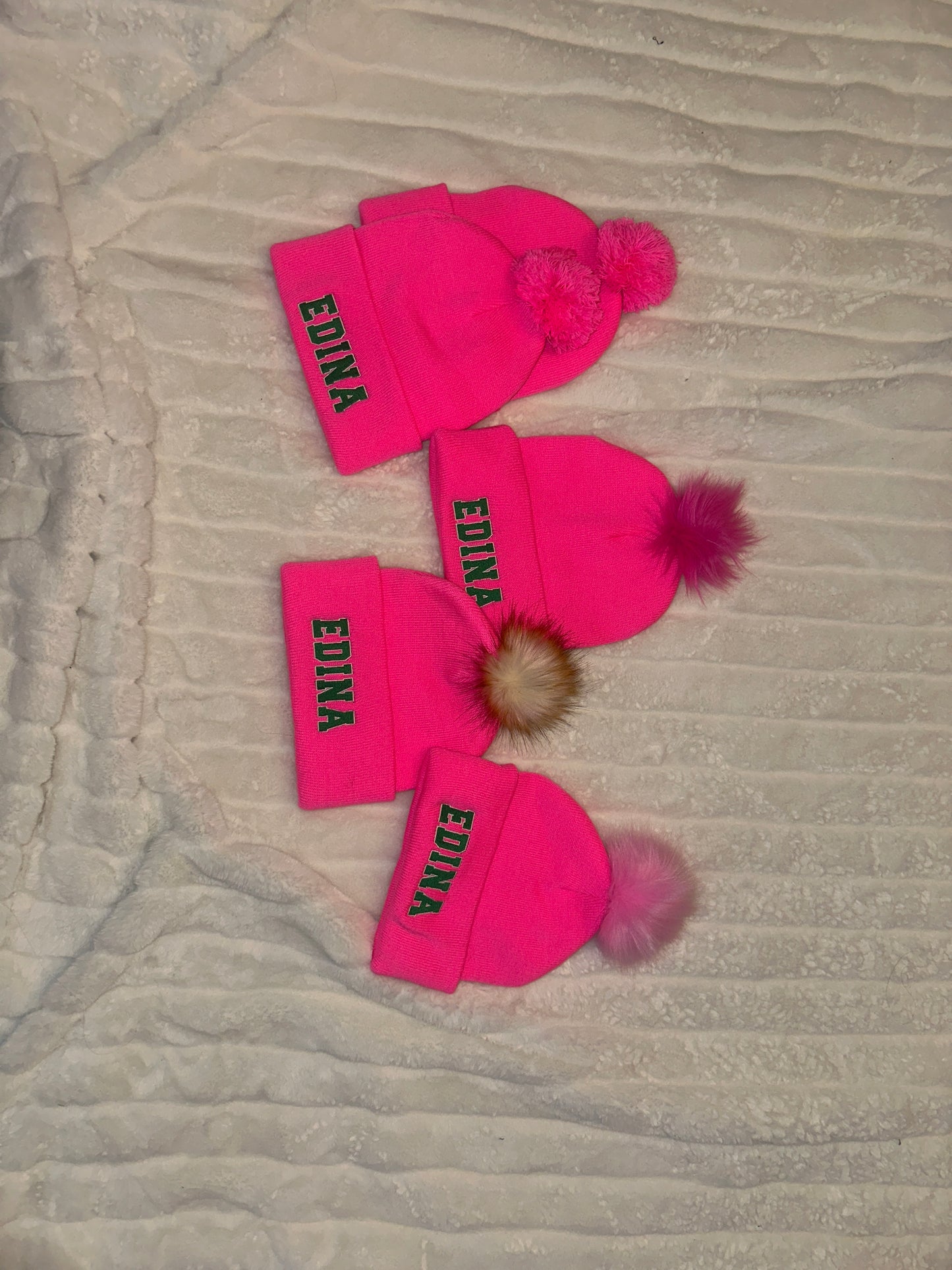 Neon Pink Edina Pom Hat