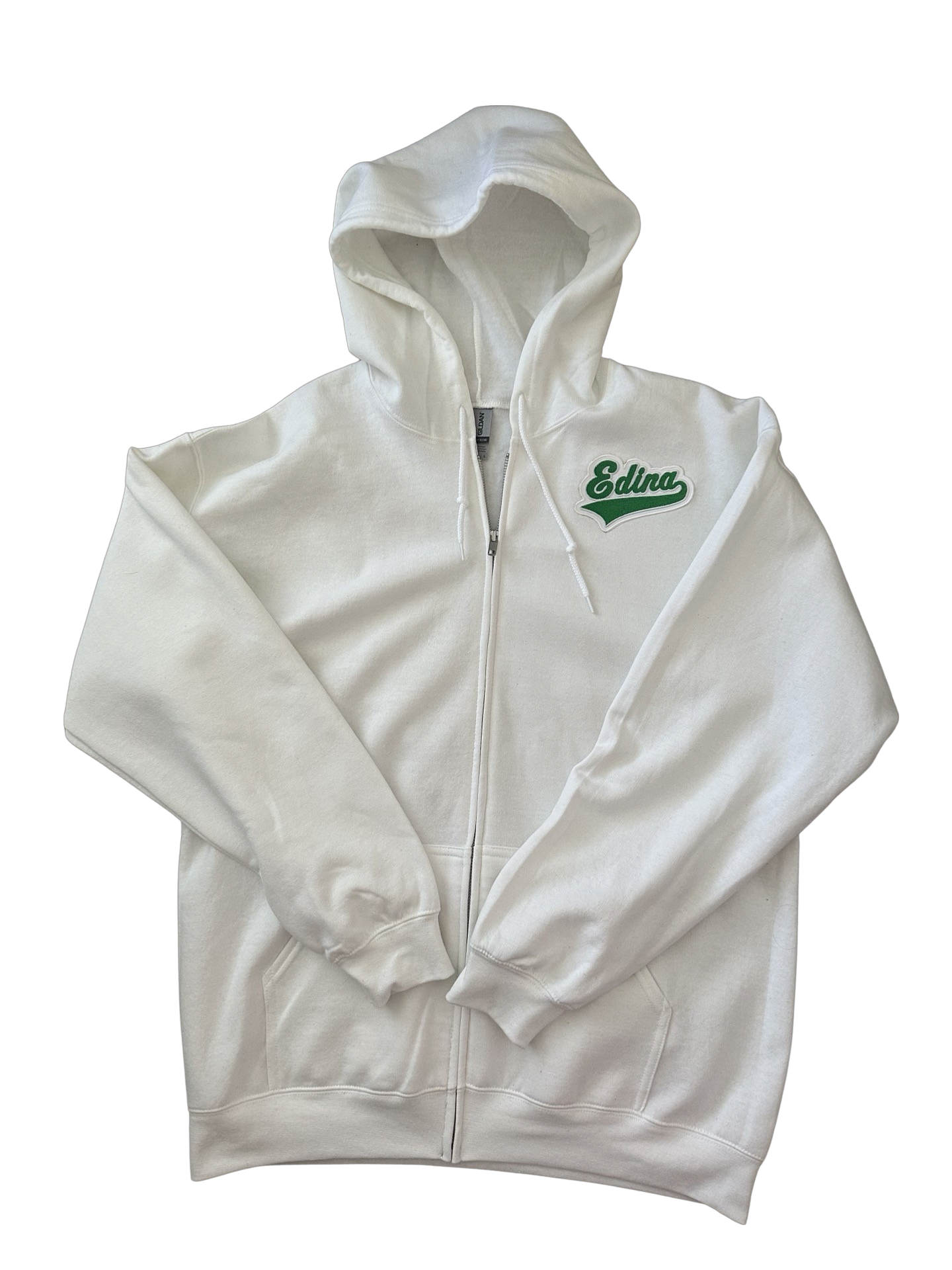Edina Patch White Zip Hoody Adult