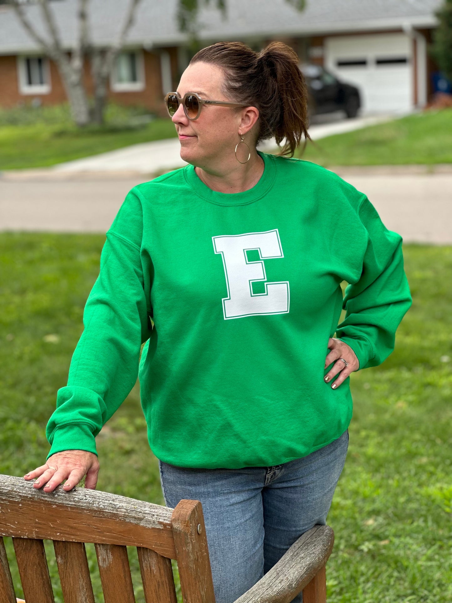 Big E Green Crewneck Youth + Adult