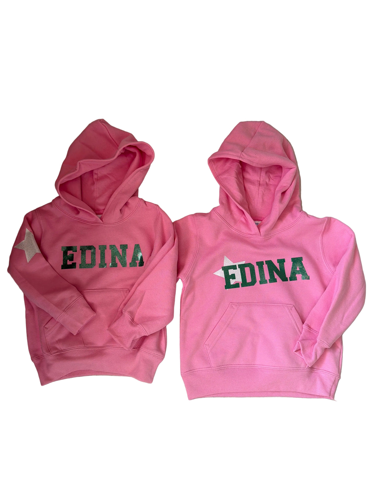2T on left 3T on right pink hoodie