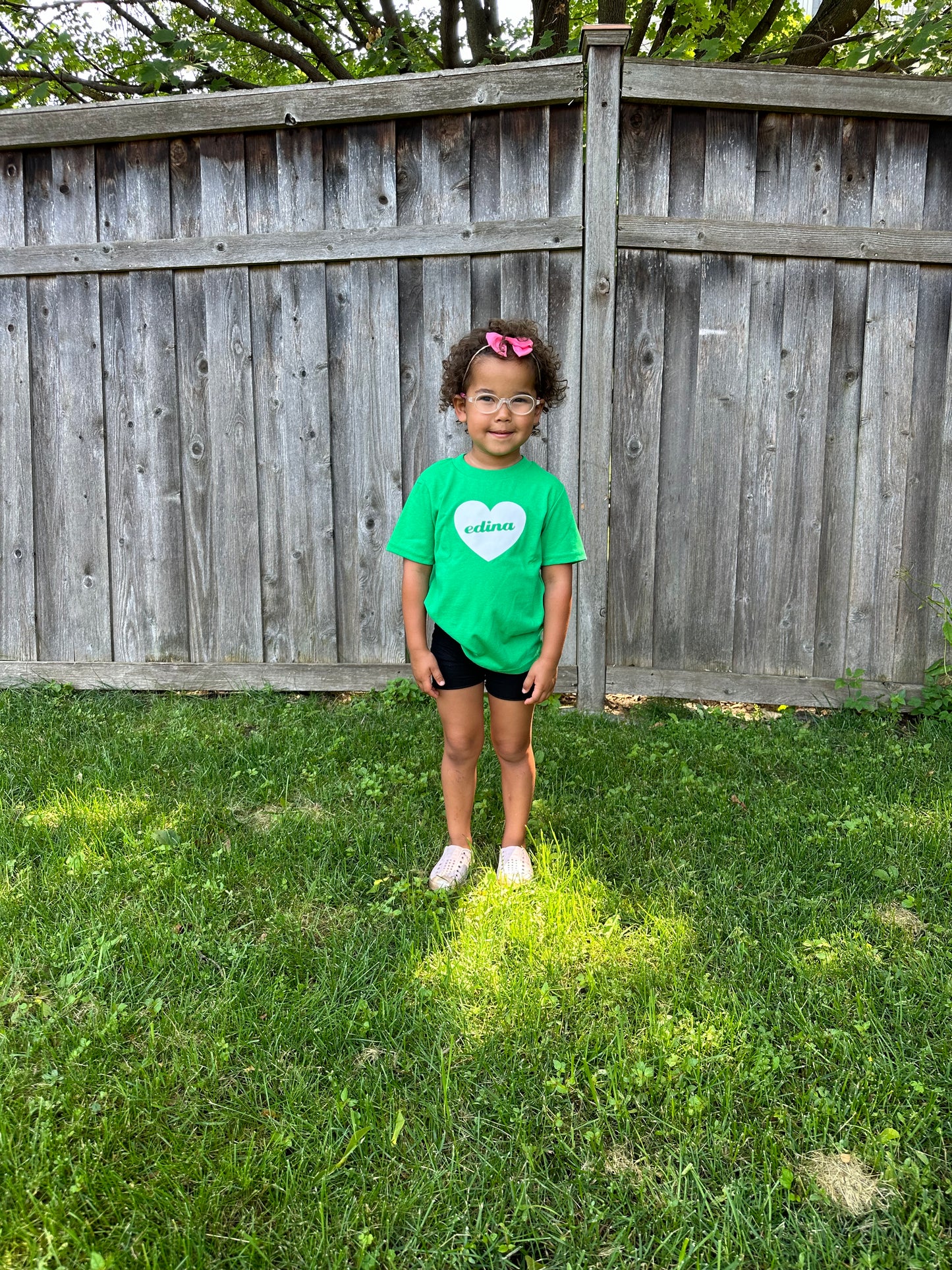 Youth Green T with Heart
