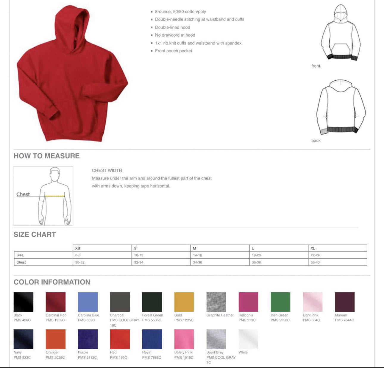 White & Black Edina Green Hoody Adult XS-4X