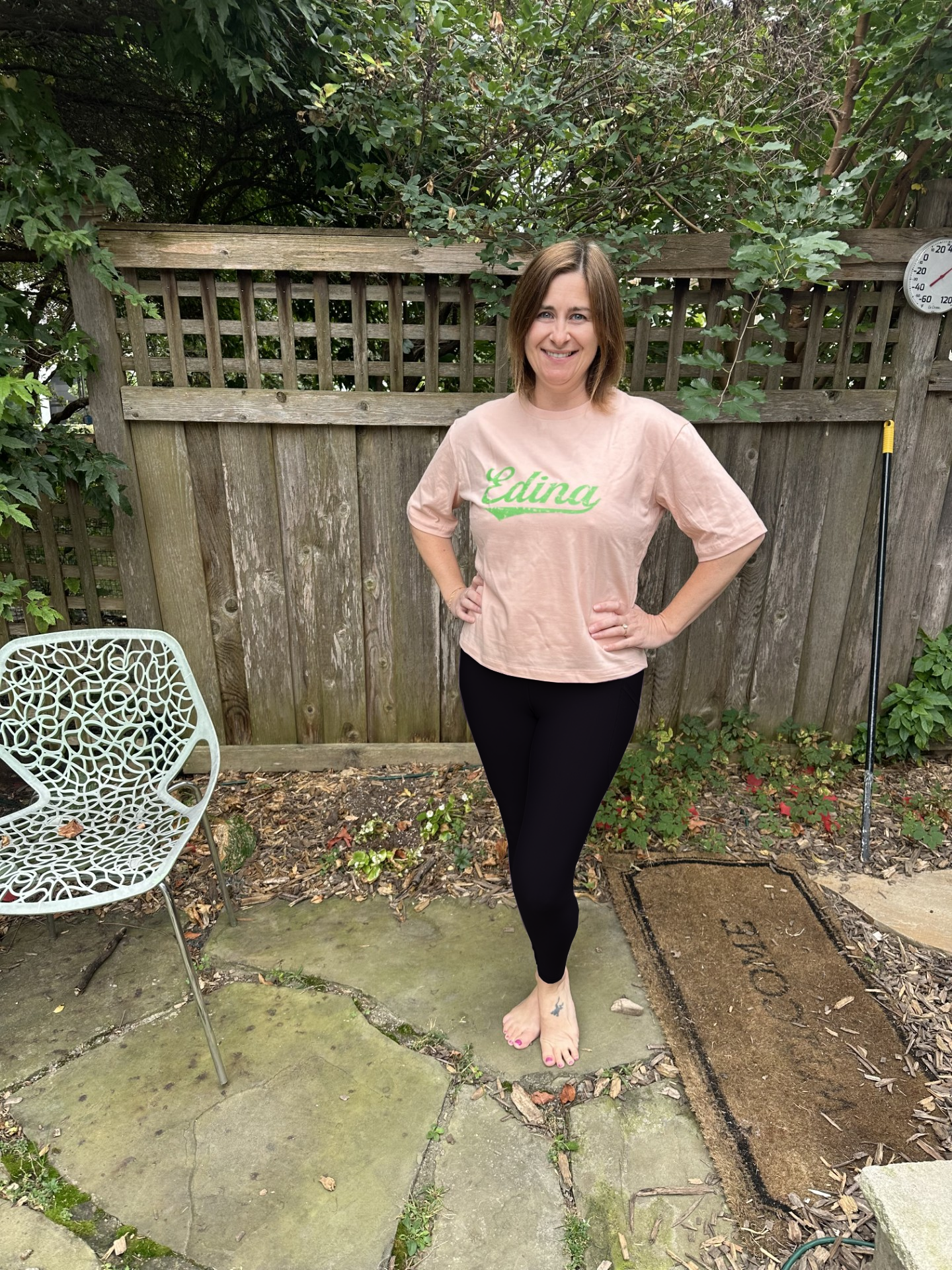 Adult Boxy Crop T Green Edina Swish 1-Small, 1-Large left
