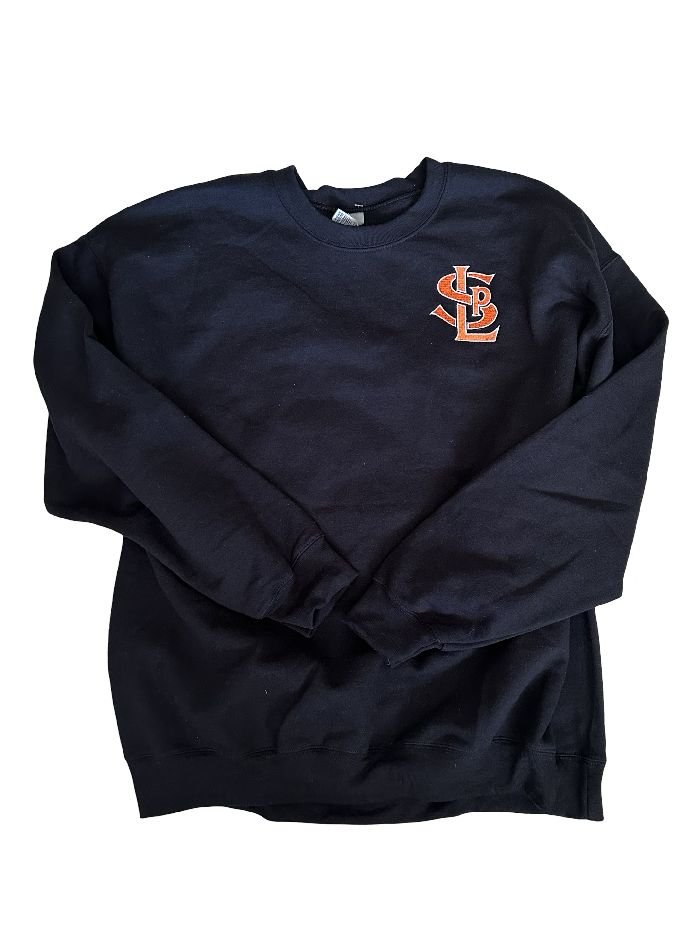 Embroidered SLP logo Adult Gildan Crewneck Black or Grey