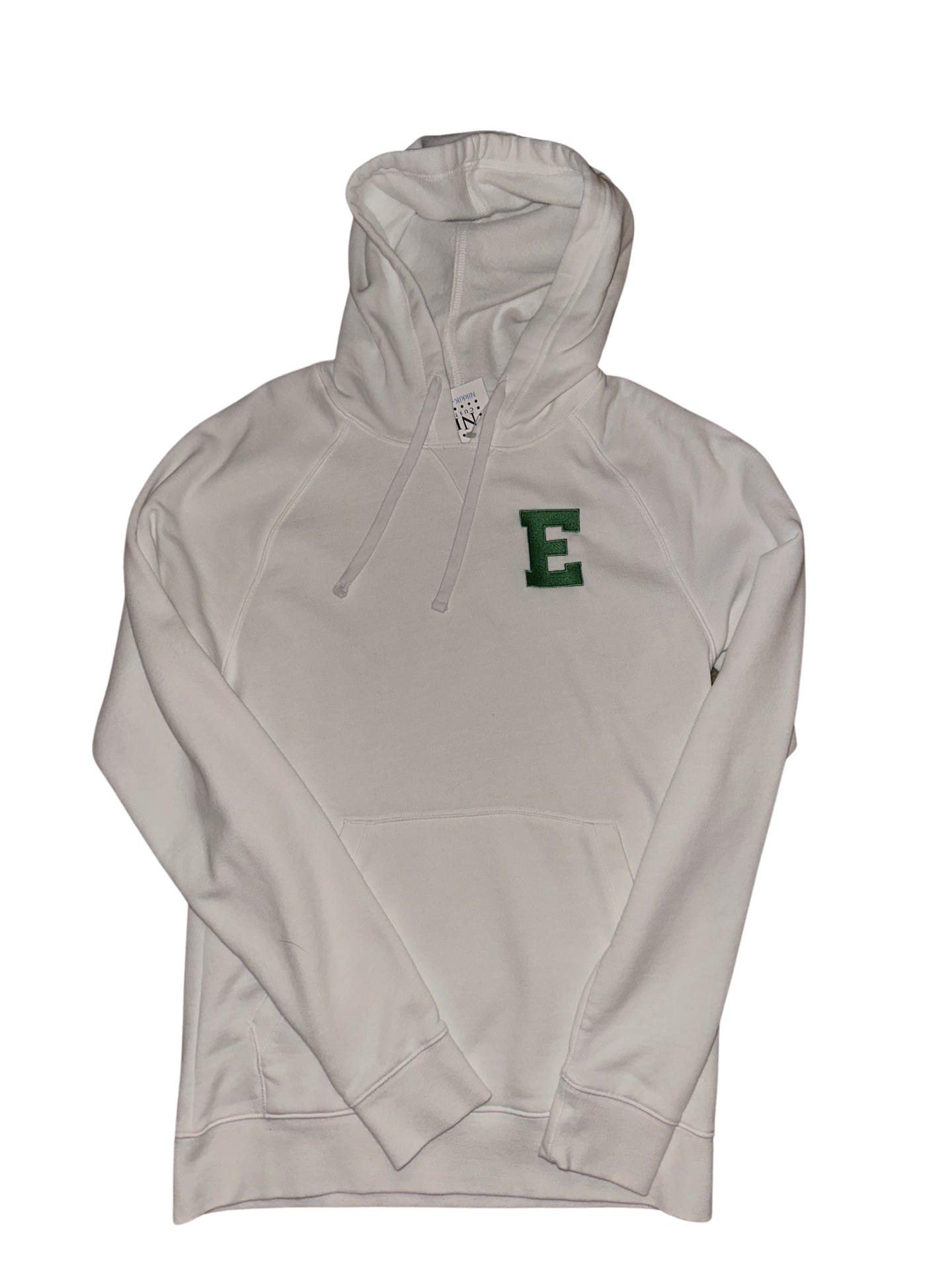 Youth + Adult White Hoody Big Embroidered E