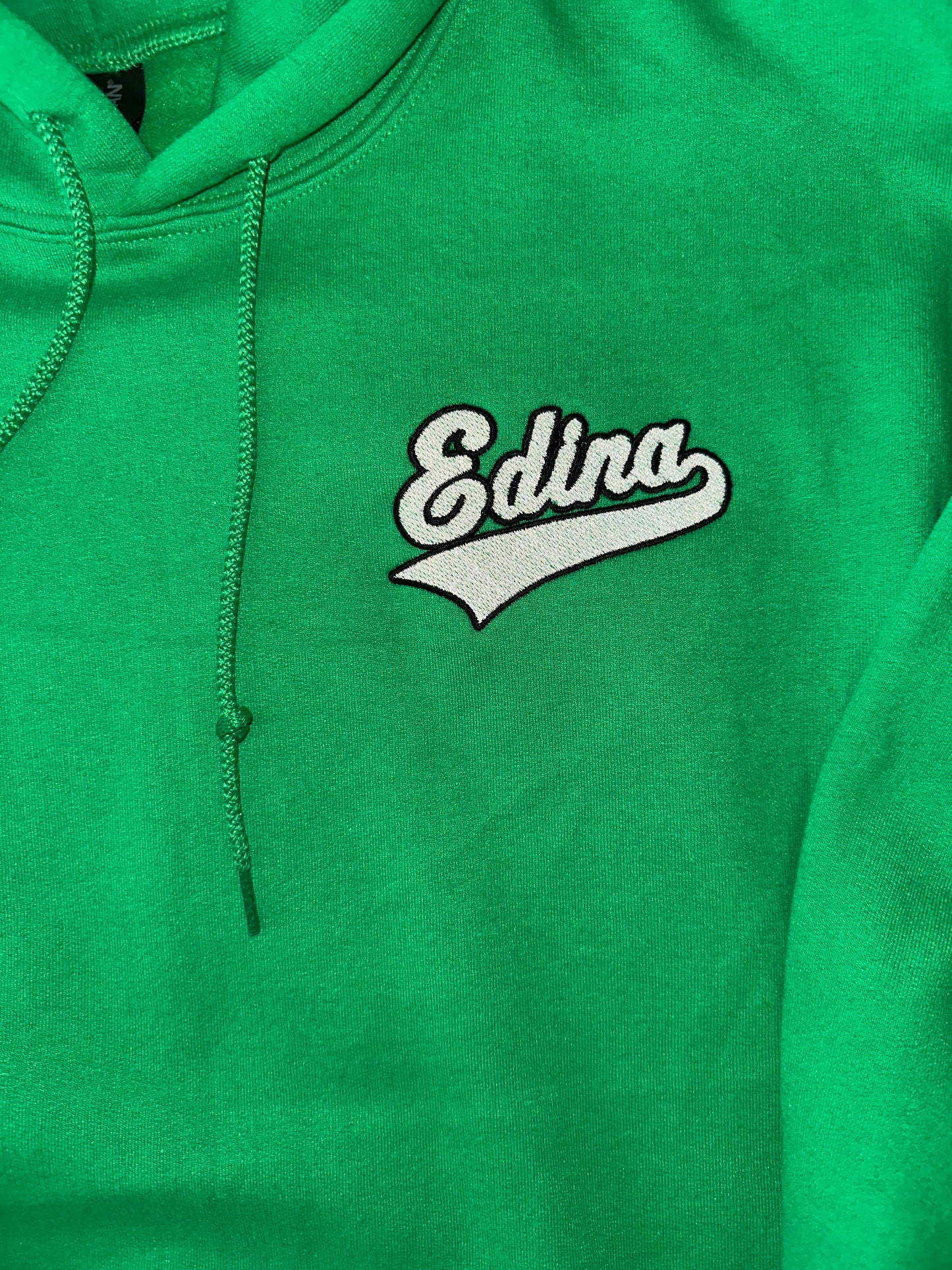 Embroidered Edina Green Hoody Adult