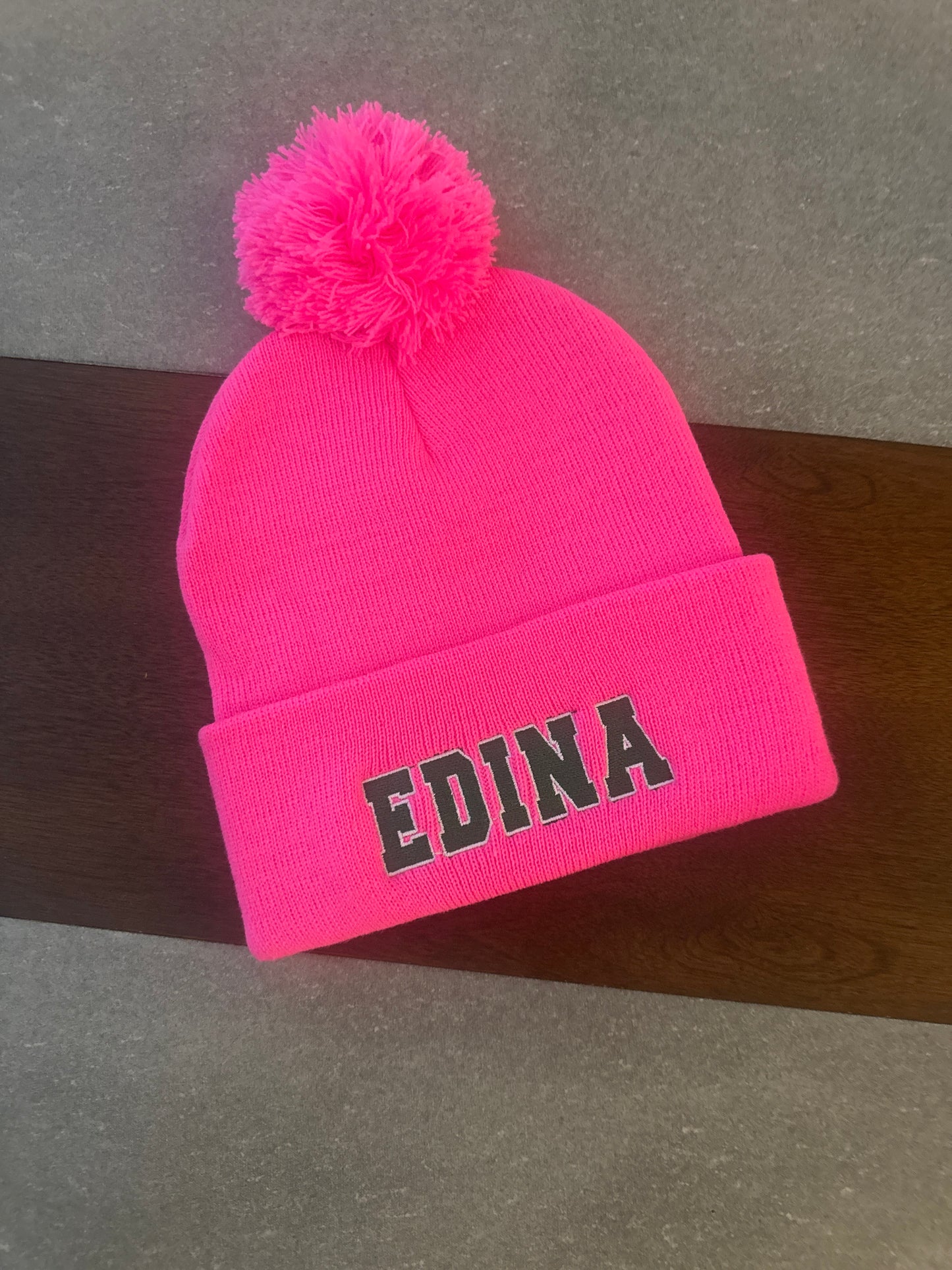 Neon Pink Edina Pom Hat