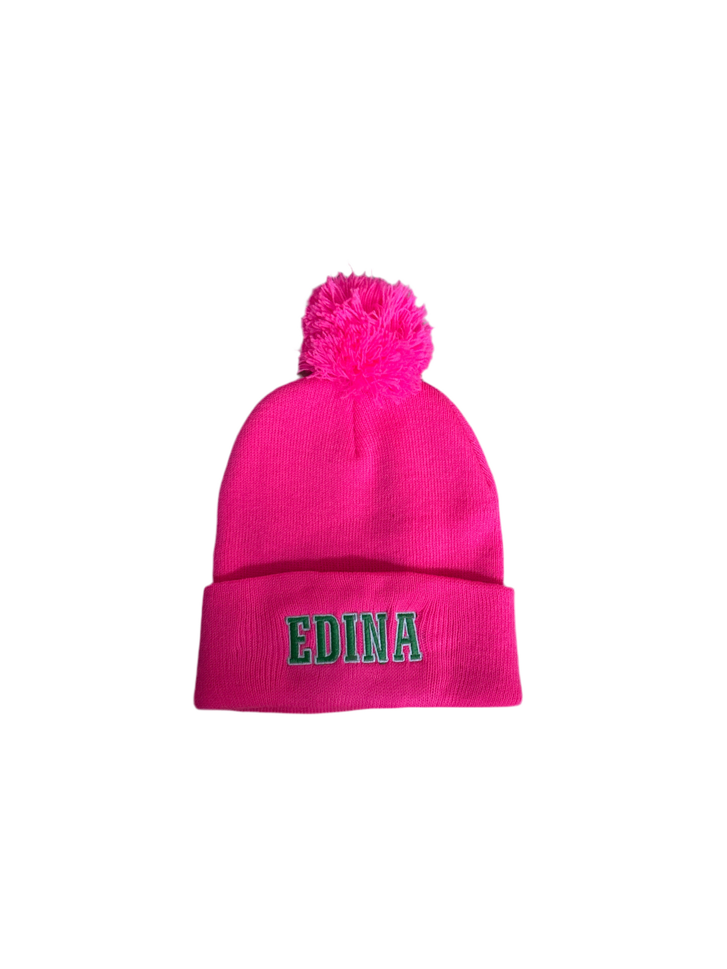 Neon Pink Pom Hat