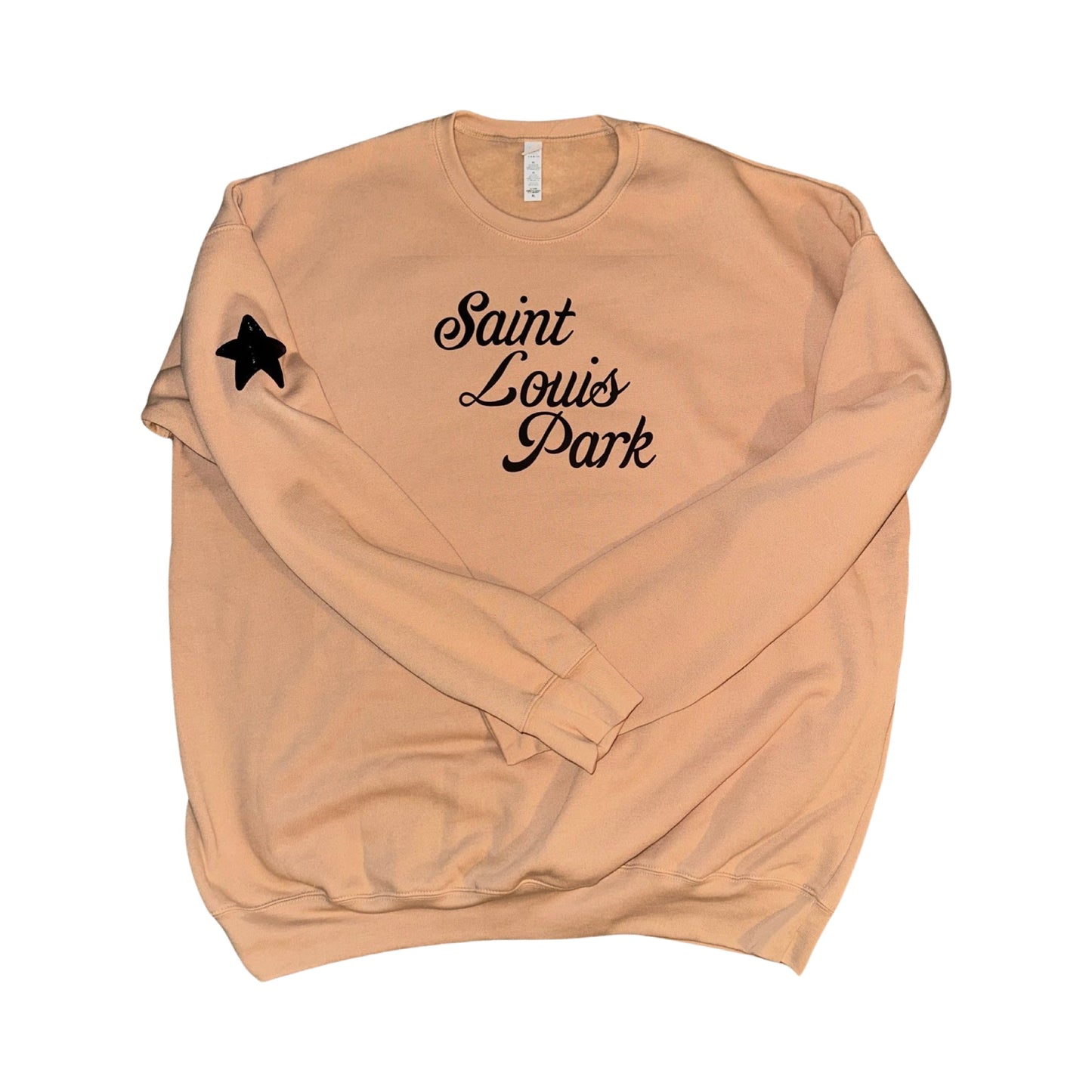 Saint Louis Park Script W Glittery Black Star