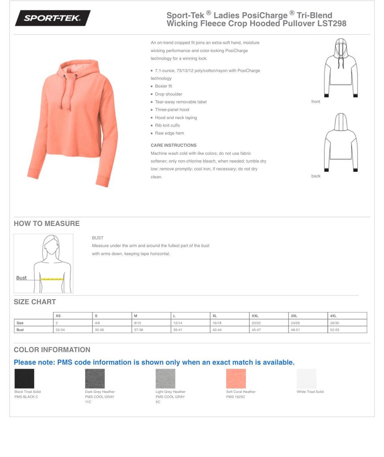 Bold SLP Peach Crop Hoody Soft + Thin