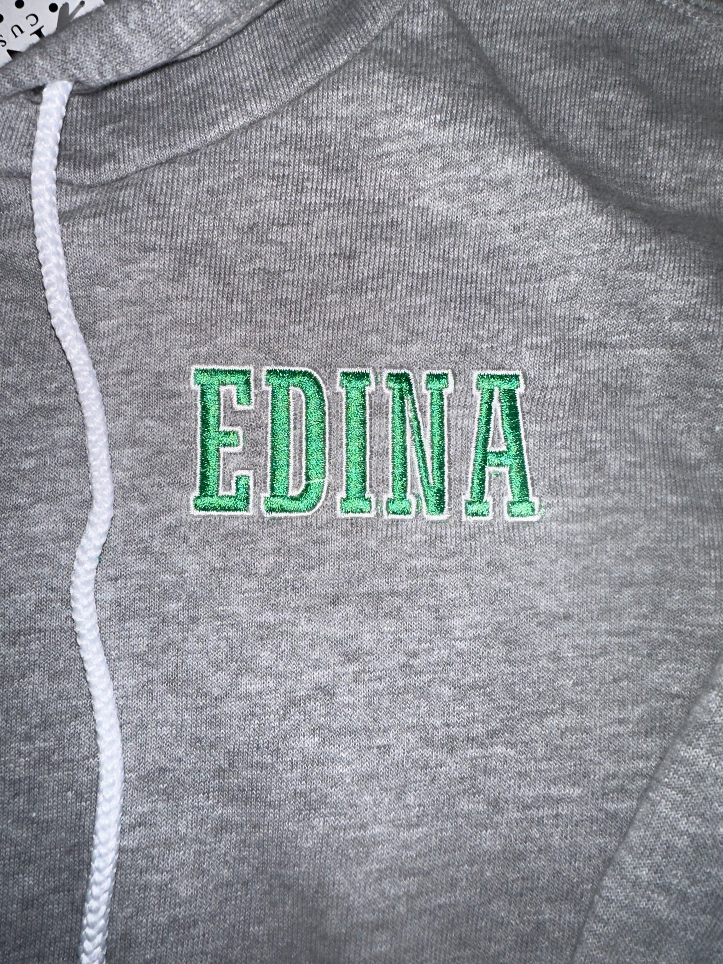 Bella Grey Adult Hoody Embroidered Edina