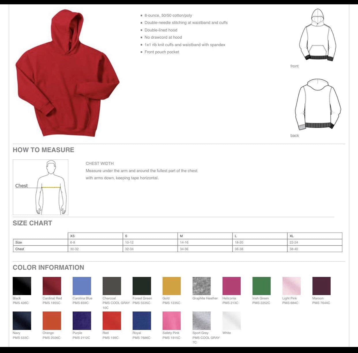 Glittery Edina Pink or Green Hoody Youth + Adult