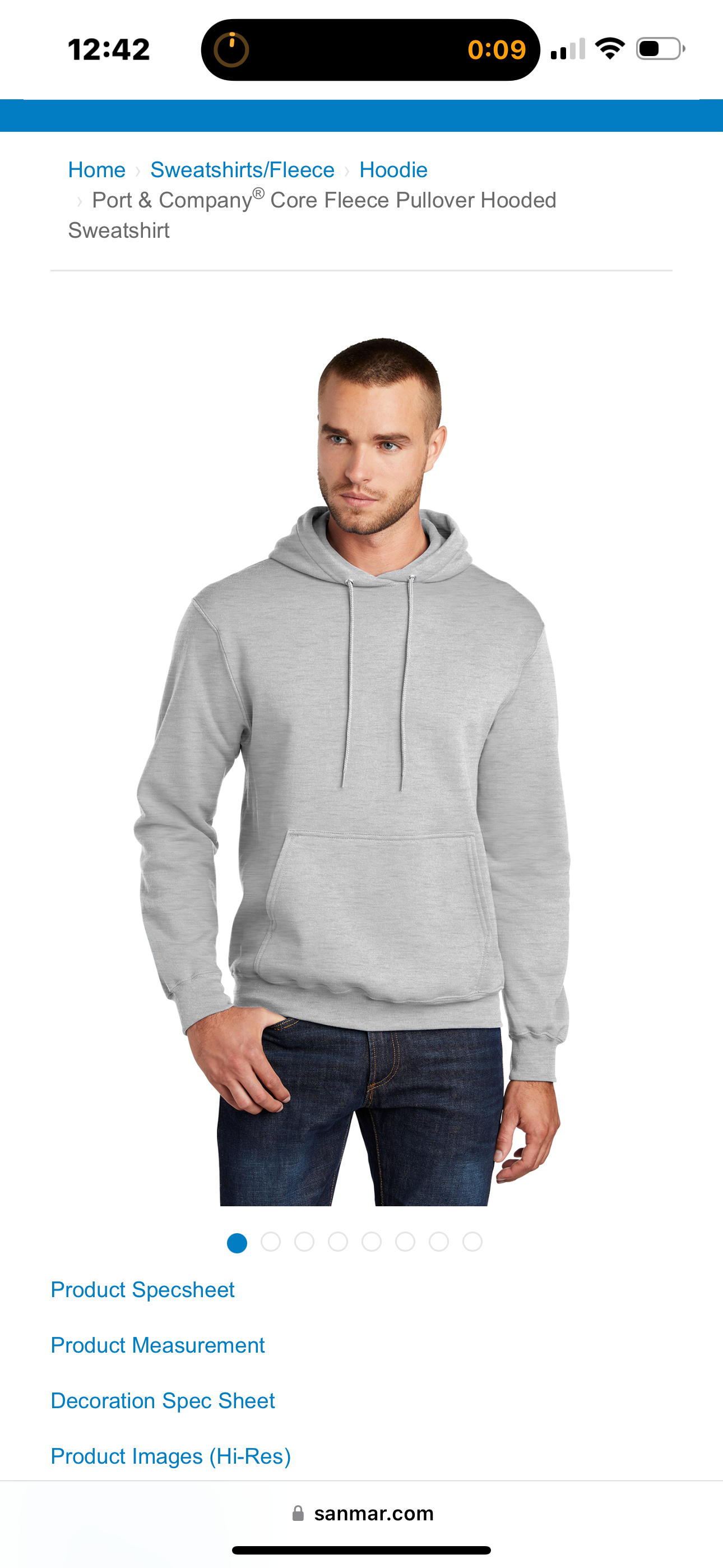 Bold SLP Grey Adult Hoody w Star