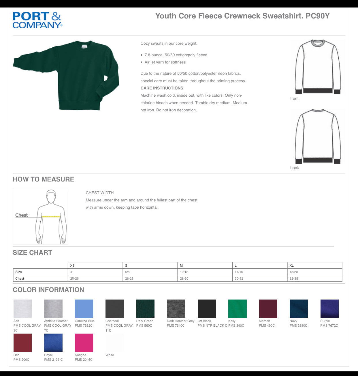 Light Pink Edina Green Crewneck Youth + Adult