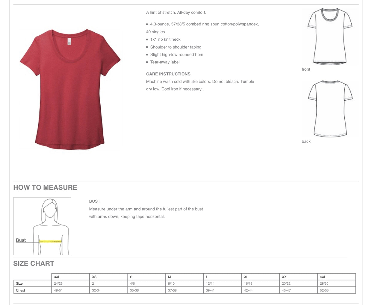 HD Ladies Scoop Neck T