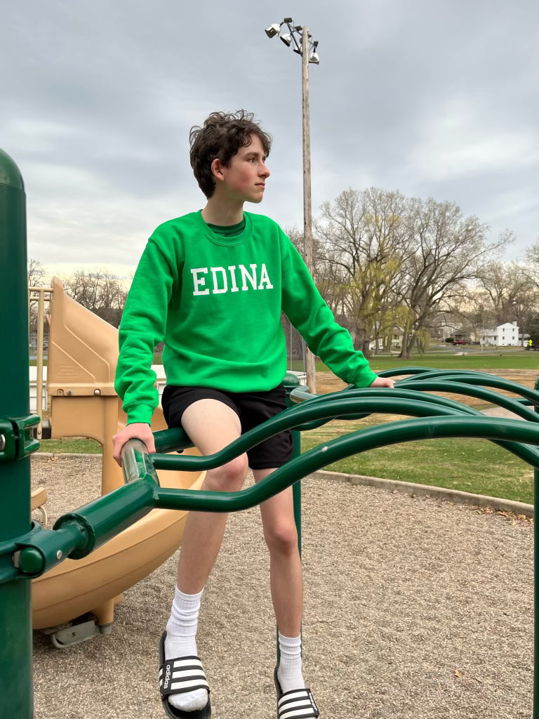 Classic White Edina Crewneck Youth + Adult