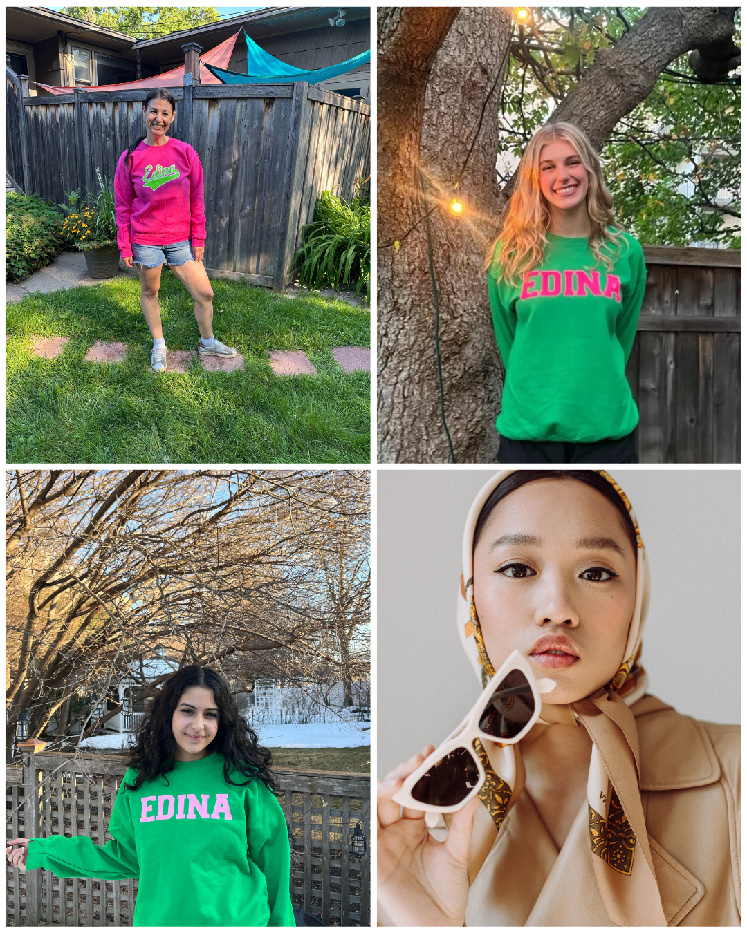 Classic White Edina Crewneck Youth + Adult