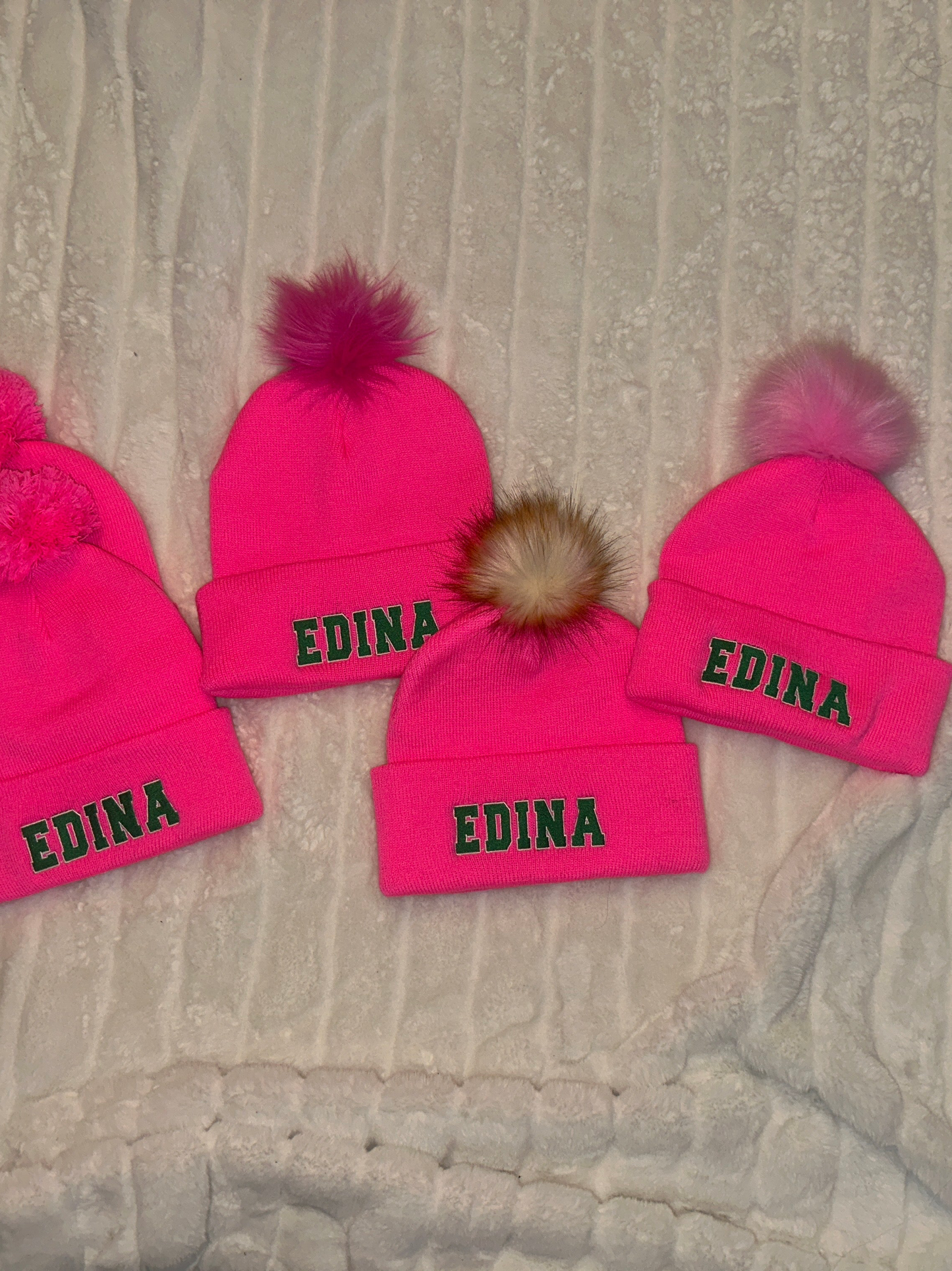 Neon Pink Edina Pom Hat