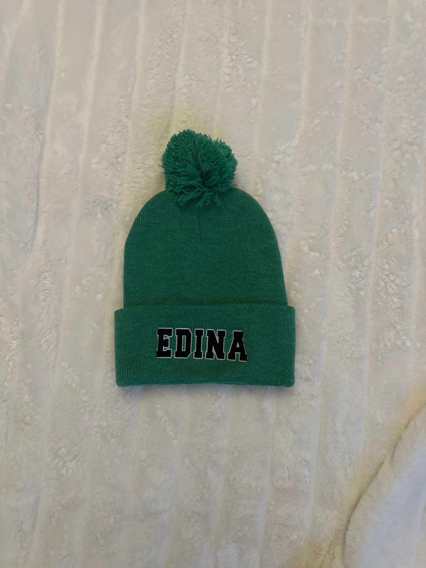 Green Pom Hat Black Edina