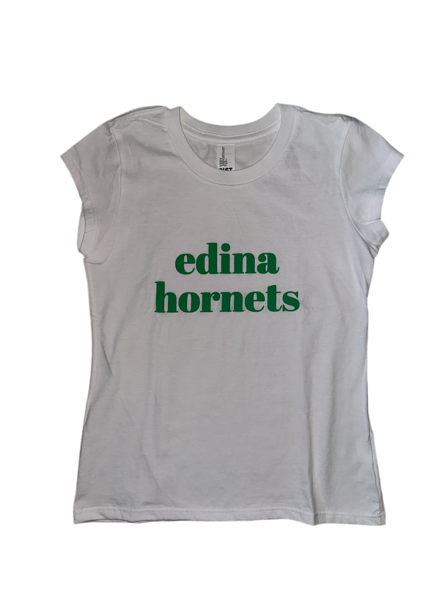 Puffy Green edina hornets Girls Cut T white