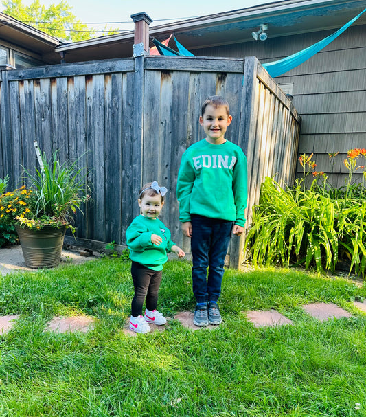 Classic White Edina Crewneck Youth + Adult