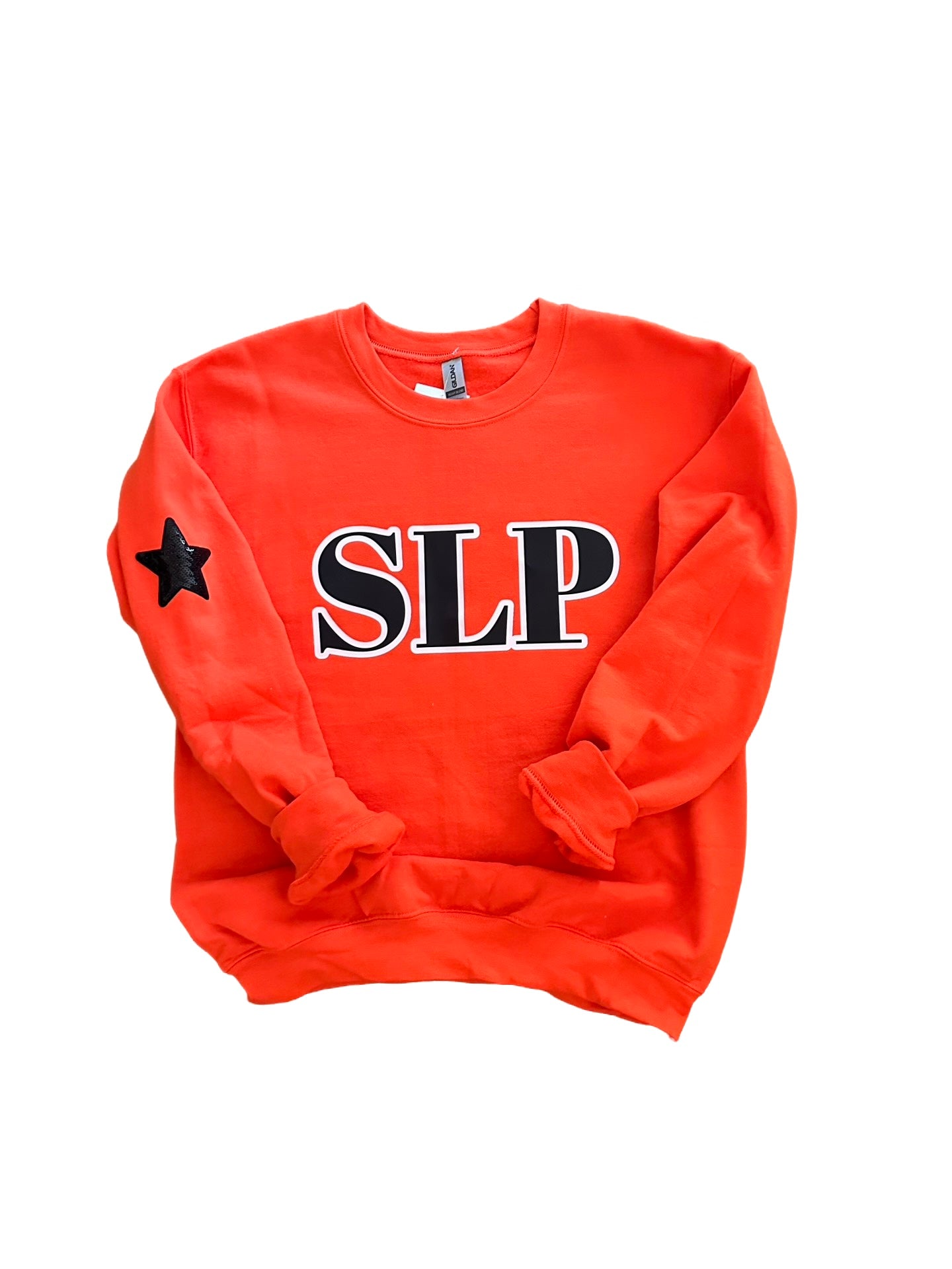 Bold SLP Adult Orange or Black Crewneck With or Without Black Sparkly Star