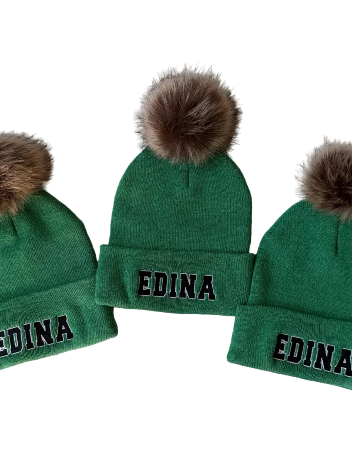 Green Faux Fur Pom Hat