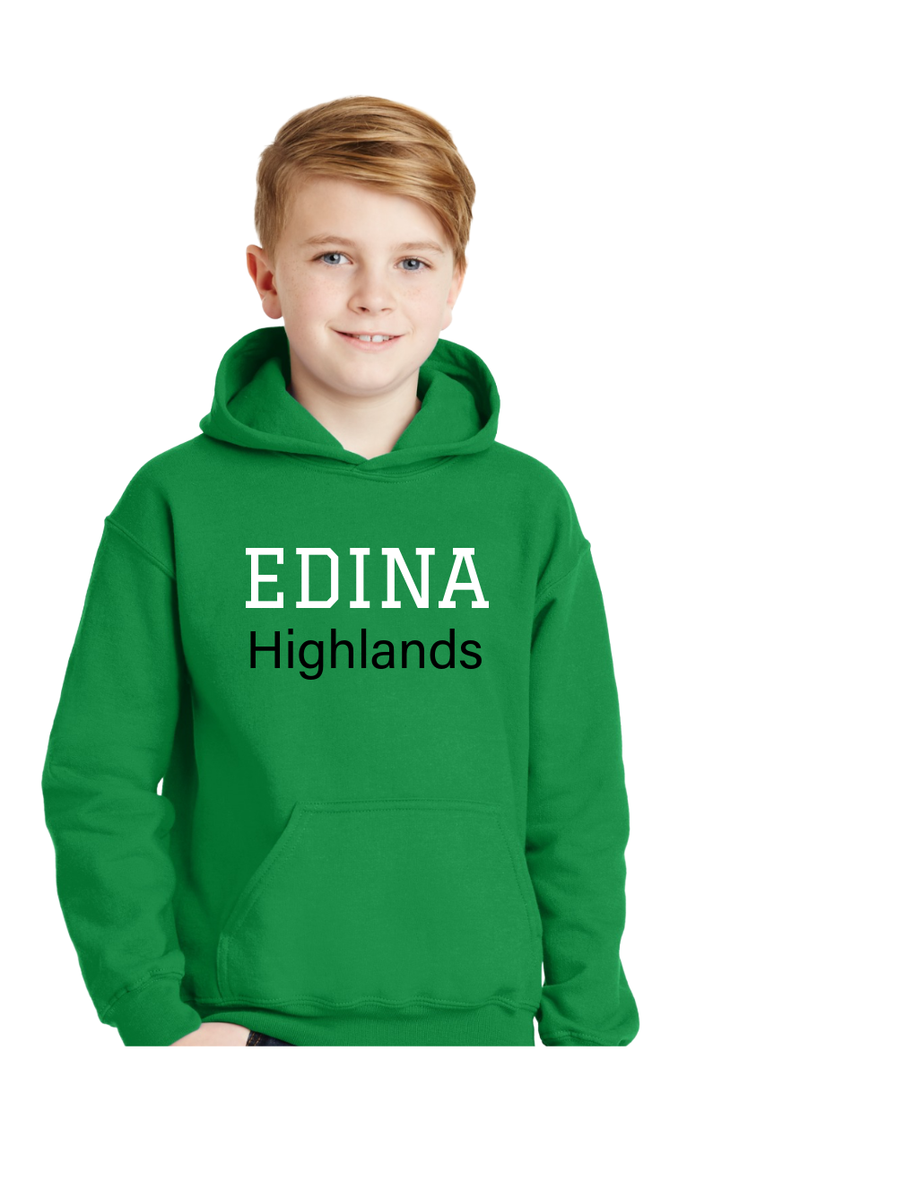 Edina Highlands Youth + Adult Hoody Green or Pink