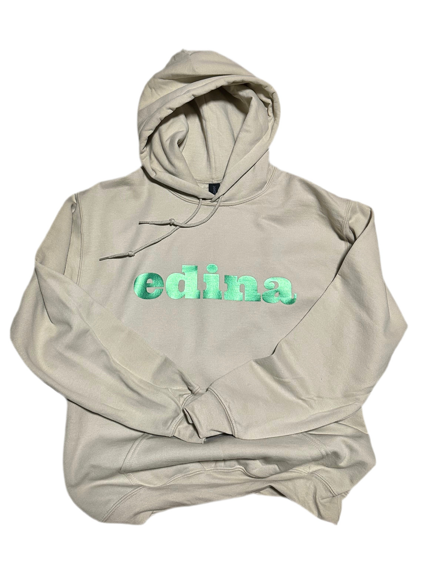 Glittery Green Edina Adult Tan hoody