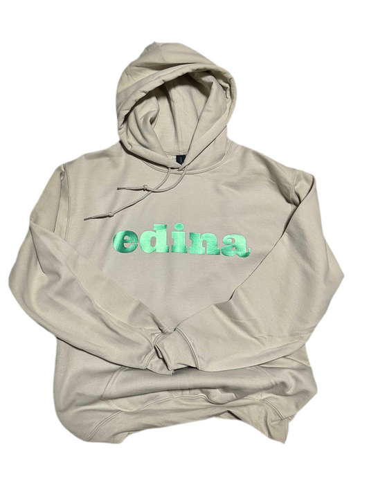 Glittery Green Edina Adult Tan hoody