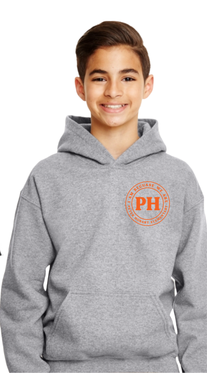 PH I AM BECAUSE WE ARE Youth & Adult Hoody Grey, Black or Orange