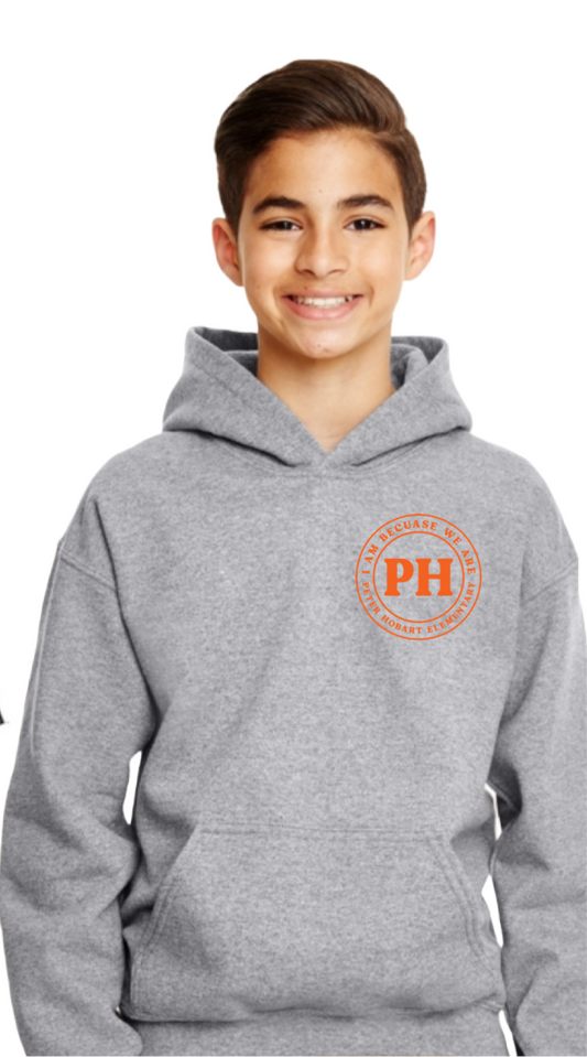PH I AM BECAUSE WE ARE Youth & Adult Hoody Grey, Black or Orange