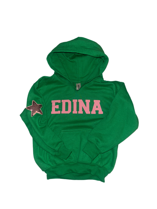 Youth VNeck Hoody Pink Edina + Star