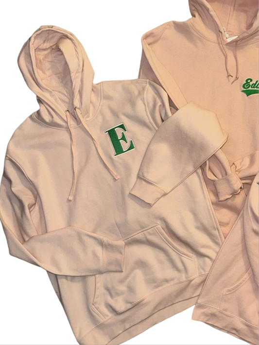 Adult Pink/Peach Hoody Embroidered E