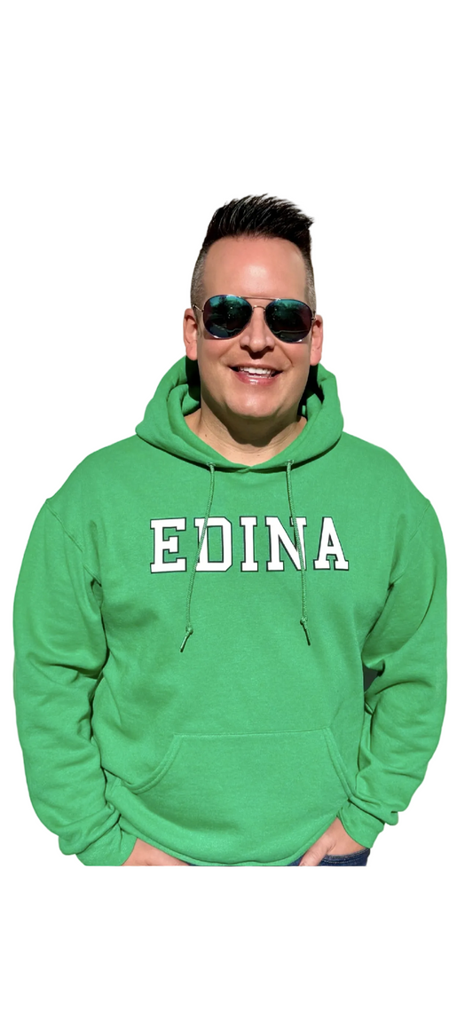 White & Black Edina Green Hoody Adult XS-4X