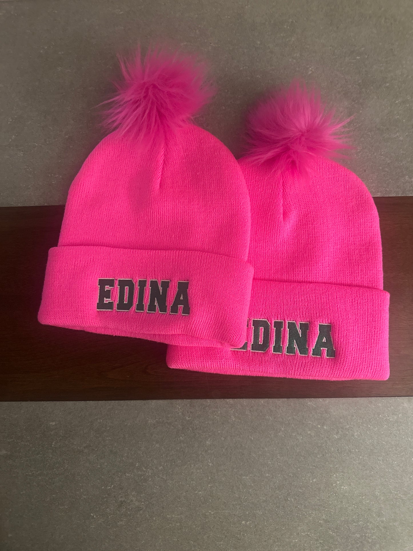 Hot Pink Edina Small Pink Pom Hat
