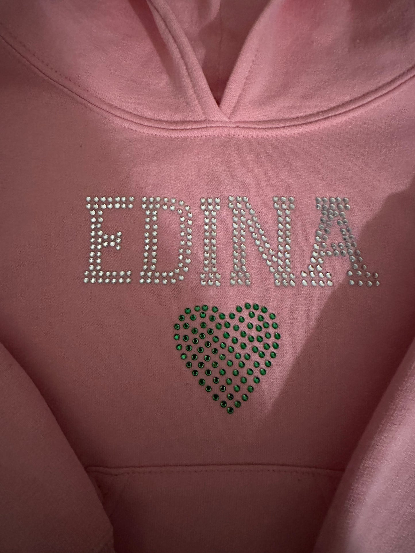 Littles! Light Pink Hoody Rhinestone Edina