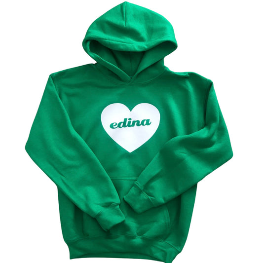 Edina Heart Green Hoody Youth