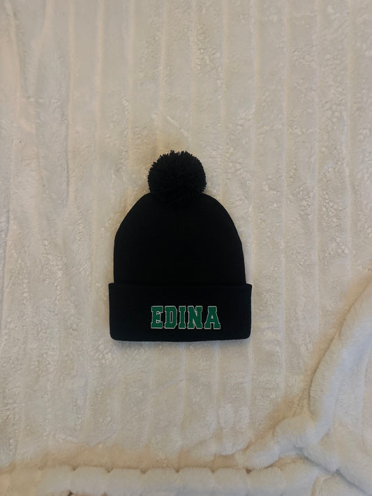 Black Pom hat green Edina