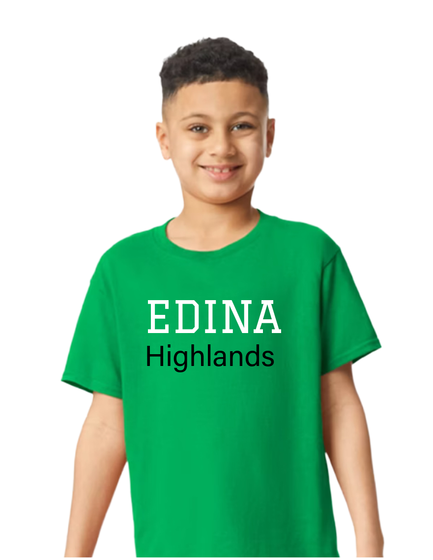 Edina Highlands Green or Pink Youth + Adult T