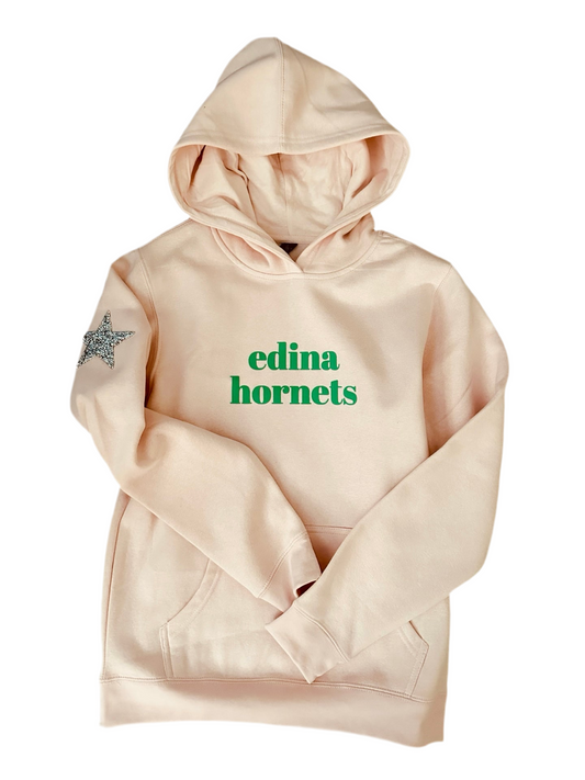 1-YXL & 1-AdultL Peach Hoody Silver Star