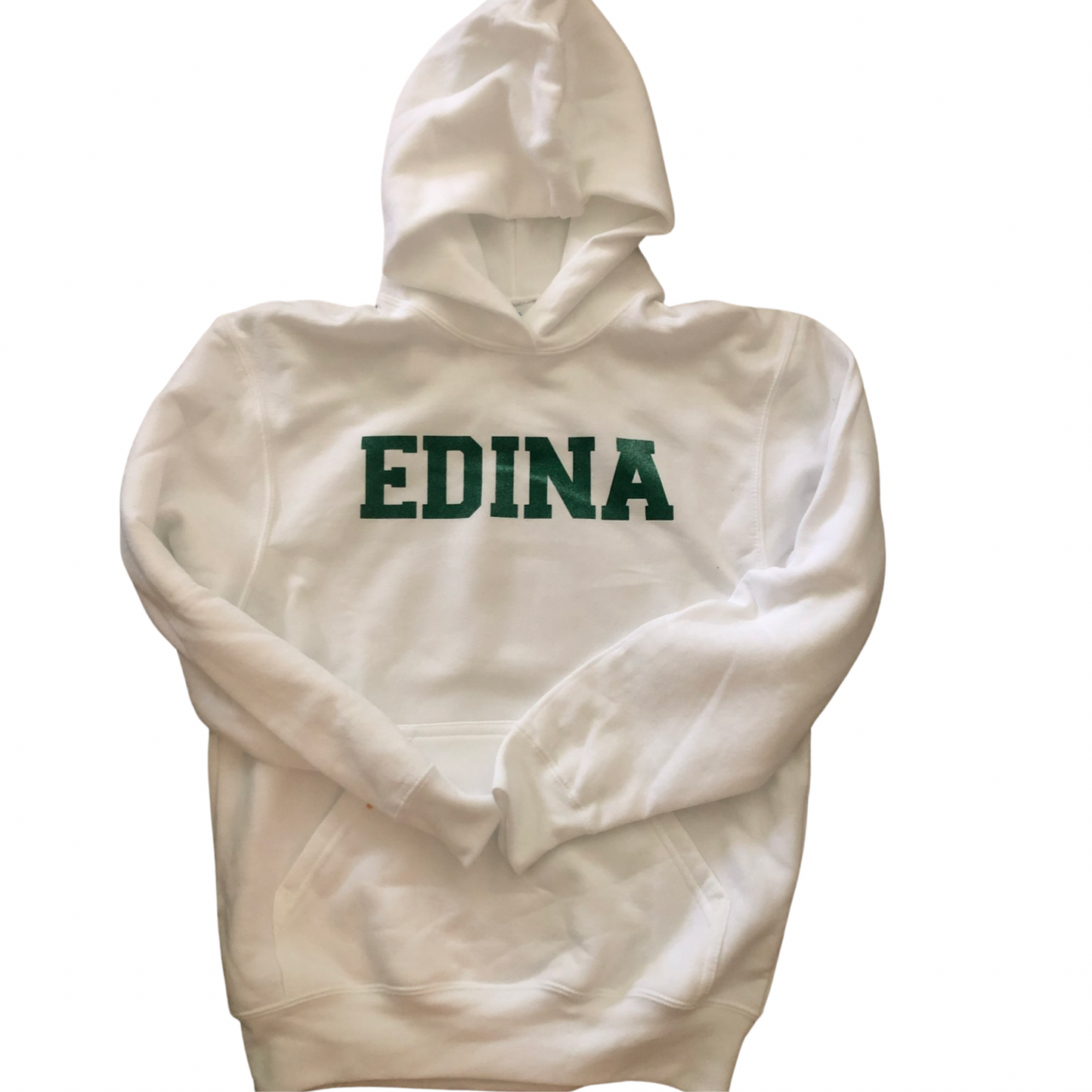 Glittery Green Edina Youth White Hoody