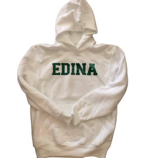 Glittery Green Edina Youth White Hoody