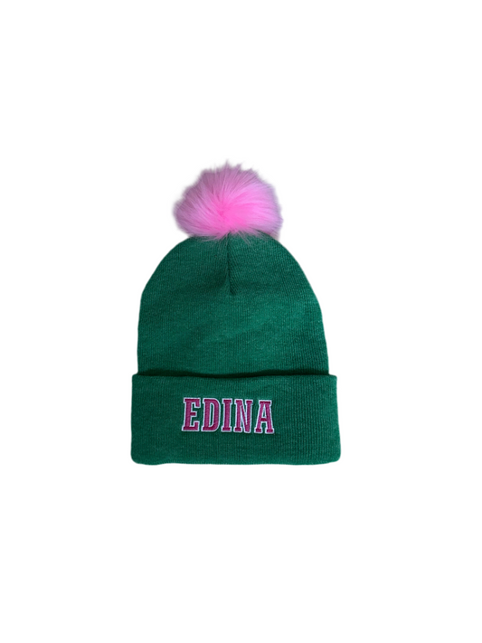 Pink Edina Fuzzy Pink Pom Hat