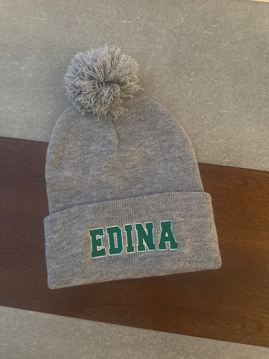 Grey Pom Hat Green Edina