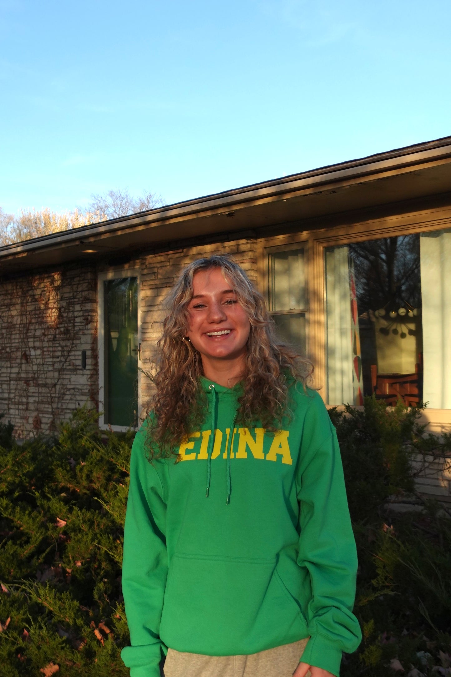 Yellow Edina Green Hoody Youth + Adult