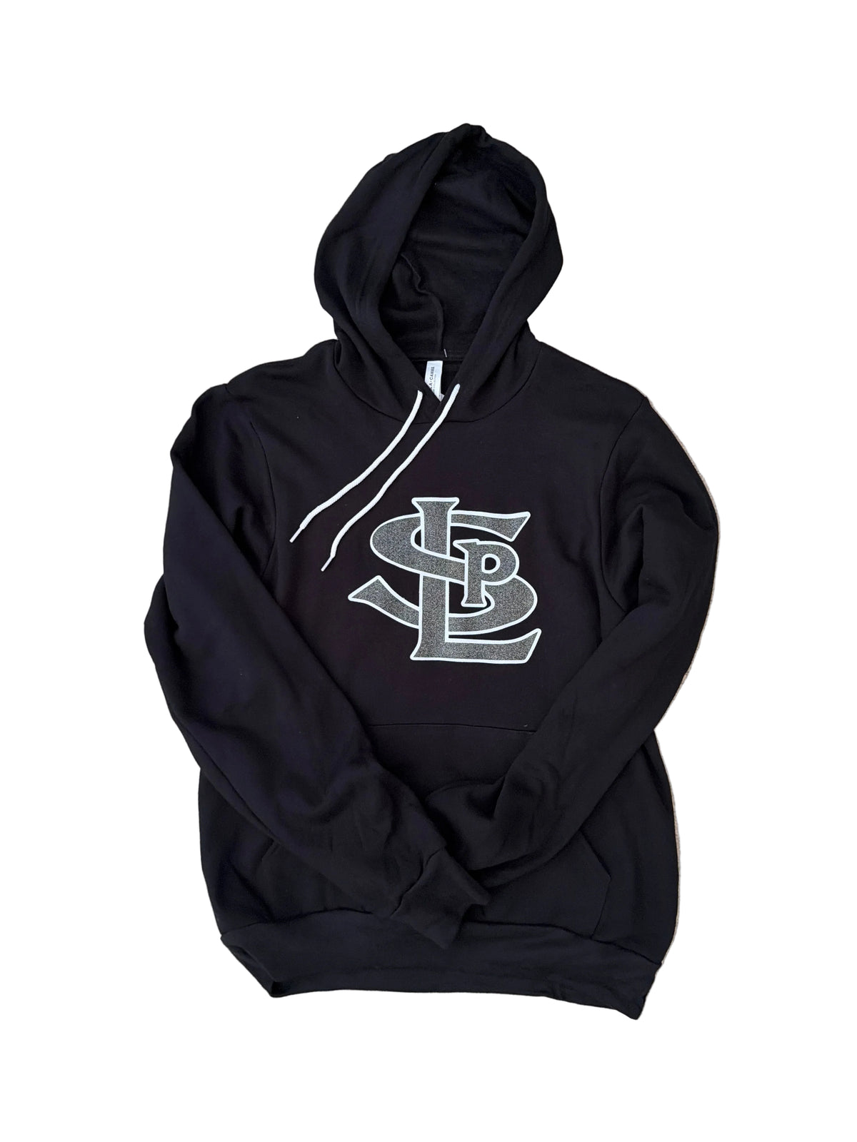 Soft Bella Adult Unisex Black Hoody Glittery SLP Logo
