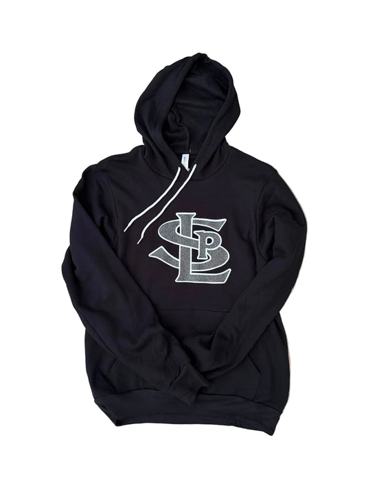 Soft Bella Adult Unisex Black Hoody Glittery SLP Logo