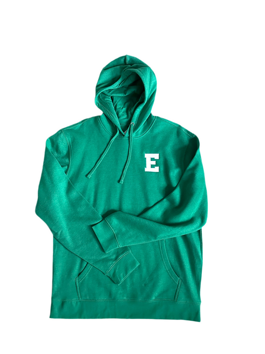Heathered Green Adult Hoody Embroidered E