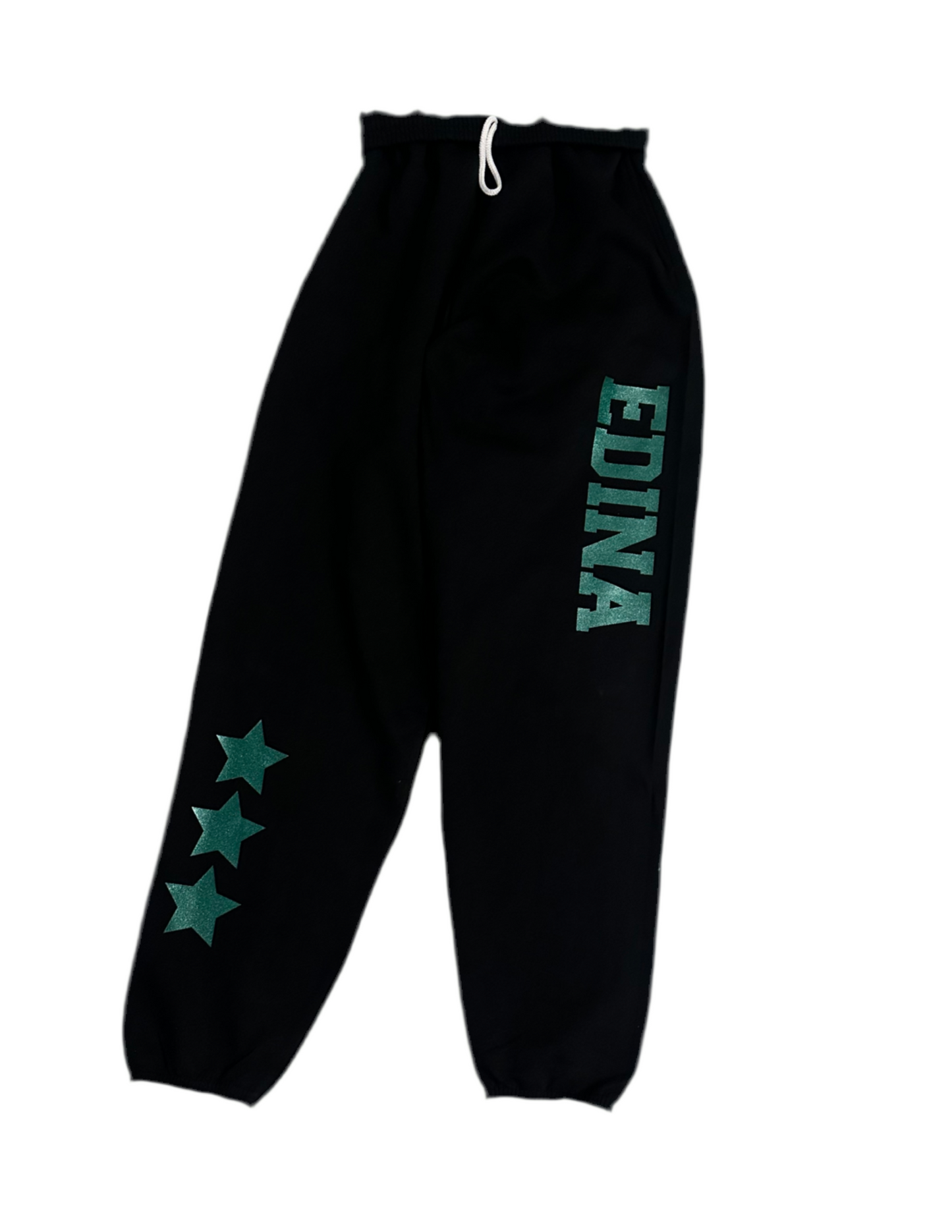 Black Sweats Glittery Green or Kelly Green Edina + Stars Youth + Adult